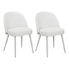 SKRAN Set of 2 PU Dining Chair, Lamb Wool fabric Armless Chair with Metal Leg, Suitable for Dining Room/Living Room/ Kitchen (White A) - 2 of 4