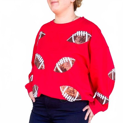 Women's Football Sequin Sweatshirt - BiBi XL