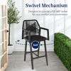 Best Choice Products Set of 2 Indoor/Outdoor Aluminum, Woven Rope Swivel Barstools w/ Armrests - 3 of 4