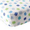 Luvable Friends Baby Boy Fitted Crib Sheet, Blue Geometric, One Size - 2 of 2
