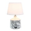 Creekwood Home 14.9" Vintage Farmhouse "Welcome to Our Home" Accent Table Lamp White Wash - 2 of 4