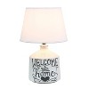 Creekwood Home 14.9" Vintage Farmhouse "Welcome to Our Home" Accent Table Lamp White Wash - image 2 of 4