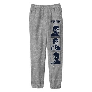 Star Trek Spock Images With Frames And Logo Boy's Athletic Heather Jogger Pants - 1 of 3