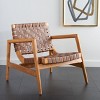 Bellona Leather Woven Accent Chair - ACH1004 - Safavieh - 3 of 4