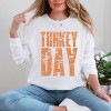 Turkey Day Block Distressed - Women's Garment Dyed Long Sleeve Graphic T-Shirt - 3 of 4