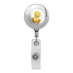 Looney Tunes Cute Tweety Metal Chrome Badge ID Card Holder Clip - 1 of 3