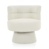 Boucle Swivel Chair with Curved Back,Upholstered Barrel Accent Chair with 360-Degree Rotation,Modern Living Room Chair for Small Spaces-Koiai - 3 of 4