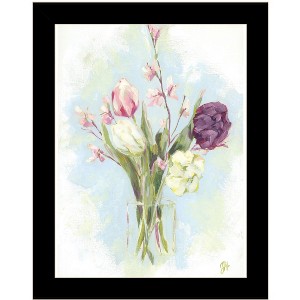 HomeRoots Flower Farm Bouquet Black Framed Print Wall Art - 1 of 4