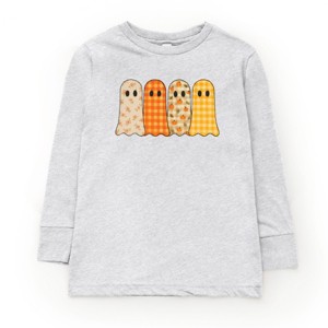 Four Ghosts Checkered Quilted Printed - Toddler Long Sleeve Graphic Tee and Youth Long Sleeve Graphic T-Shirt - 1 of 3