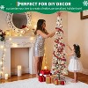 6/7.5FT Flocked Pencil Christmas Tree, Snowy PVC & Metal Stand for Home, Office, Party - 4 of 4