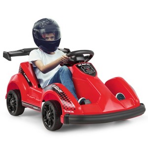 Infans 6V Battery Powered Go Kart Kids Ride On 4 Wheel Racer RC w/ Bumper & Music - 1 of 4