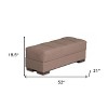 HomeRoots 52" Brown Chenille Tufted Storage Ottoman - 3 of 4