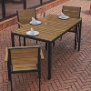 Flash Furniture Finch Commercial Grade Outdoor Dining Table 55" x 31" with Faux Teak Poly Slats and Metal Frame - 4 of 4