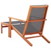 vidaXL Patio Chair with Footrest Gray Solid Wood Eucalyptus and Textilene - 4 of 4