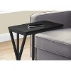 Monarch Specialties Accent Table C-Shaped End Side Snack Living Room Bedroom Metal Laminate Black Contemporary Modern - 4 of 4