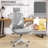 Sevobal Task And Office Chairs Ergonomic Office Chair With Headrest, Lumbar Support And Flip Up Arms, Adjustable Height, White, 24.6"*20"*49.2" - 4 of 4