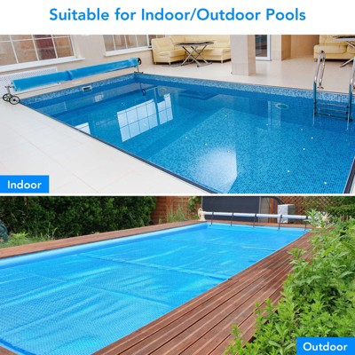 Pool Cover, Winter Pool Cover for Above Ground Pools, 300μm Heat Retaining Blanket for In-Ground