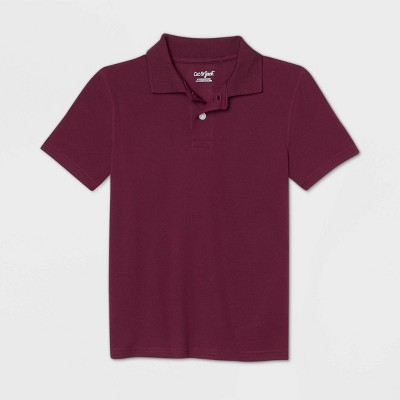 Boys' Short Sleeve Performance Uniform Polo Shirt - Cat & Jack™ Burgundy