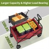 Foldable Collapsible Wagon Cart, 200 lbs Load All Terrain Utility Pull Camp Beach Wagon with Cup Holders & Adjustable Handle - 2 of 4