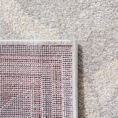 Light Grey/Ivory Reversible Rectangular 9' x 12' Cotton Synthetic Area Rug