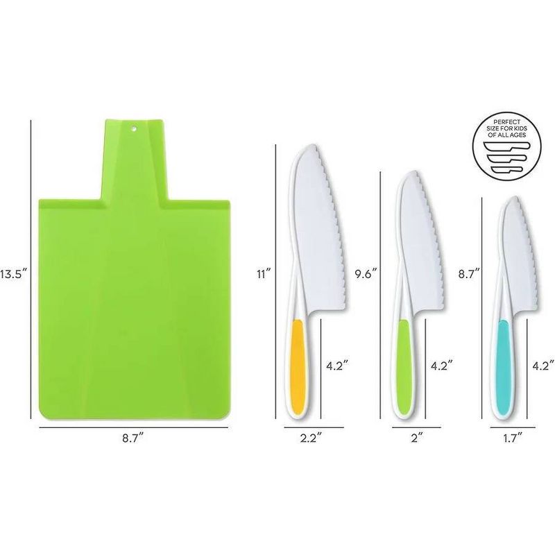 Tovla Jr. Kitchen Knife and Foldable Cutting Board Set Green, 5 of 18