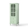 JUJABU Modern Minimalist Wooden Sideboard Buffet Cabinet with Glass Doors, Double Drawer, for Living/Dining Room, Hallway, Entryway - 2 of 4