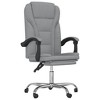 vidaXL Reclining Office Chair Light Gray Fabric - 2 of 4