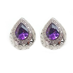 Lona Teardrop Pear Green Cz Stud Earrings Women Ginger Lyne Collection - 1 of 4