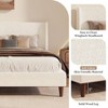 GDFStudio Eshar Modern Boucle Upholstered Platform Bed Frame with Wingback Headboard and Wooden Legs - 3 of 4