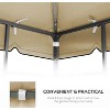 10x12 Ft Outdoor Patio Gazebo Replacement Canopy,Double Tiered Gazebo Tent Roof Top Cover Only(Frame Not Include)-Tan - 2 of 4