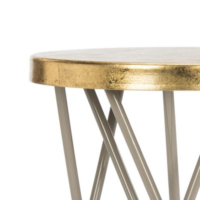 Beige and Gold Hairpin Leg Industrial Bar Stool