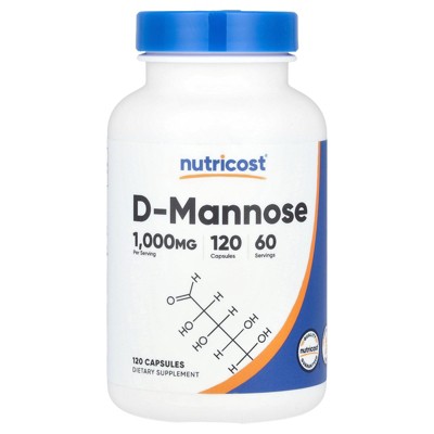 Nutricost D-Mannose, 1,000 mg, 120 Capsules (500 mg per Capsule)