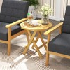 Tangkula Patio Folding Side Table w/ X-shaped Legs & Slatted Tabletop for Backyard - 4 of 4
