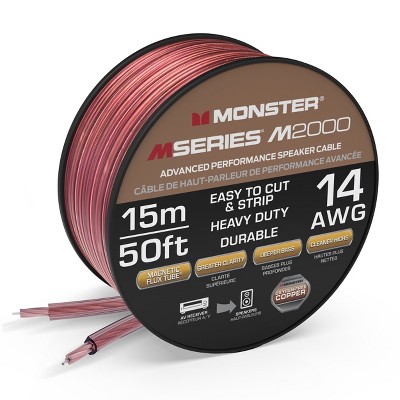 Monster M-series 14 Awg Speaker Wire: Advanced Performance Speaker Cable 50  Ft Spool With Oxygen-free Copper Speaker Wire Construction : Target