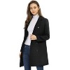 Allegra K Women's Elegant Notched Lapel Double Breasted Long Sleeve Winter Overcoat - 4 of 4