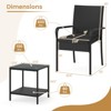 Costway 3 PCS Patio Furniture Set with 2-Tier Table Tempered Glass Tabletop & Soft Cushions White/Black/Brown - 3 of 4