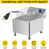 Commercial 11 L/3.3 gal Deep Fryer 1700W,Stainless Steel Electric Fryer with Adjustable Thermostat, Extra-Thick 6 LB Basket - 3 of 4