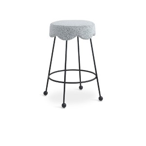 Meridian Furniture,Fleur Grey Fabric Counter Stool - 1 of 4
