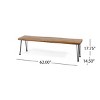 62" Industrial Wood and Metal Bench with Faux Live Edge for Outdoor Patio Seating -3irtyhousy - 4 of 4