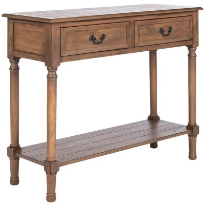 Primrose Warm Brown Wood & Metal Console Table with Storage