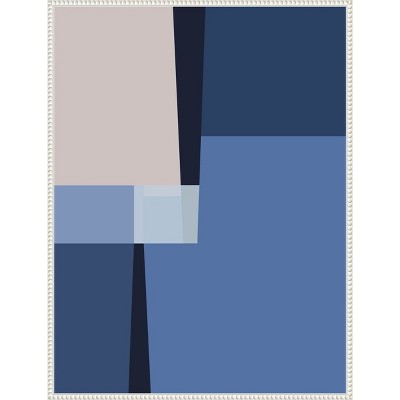 Amanti Art Blue Lines 3 by Alyson Storms Canvas Wall Art Print Framed 23 x 30-in.
