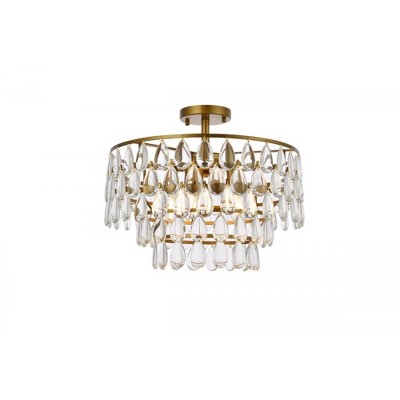 Elegant Lighting Mila 18 inch flush mount in brass