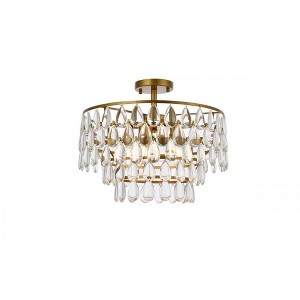 Elegant Lighting Mila 18 inch flush mount in brass - 1 of 4