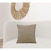 HomeRoots 20" X 20" Tan And Ivory Linen Zippered Pillow - 2 of 4