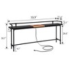 VECELO Narrow Console Table with Charging Station & Power Outlet - 3 of 4