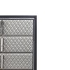 38" Nicola Decorative Storage Drawer Silver Synthetic Leather and Black Finish - Acme Furniture - 3 of 4