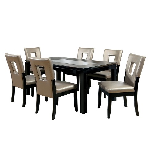 Glass And Wood Dining Table Set