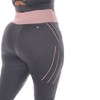 White Mark - Plus Size High-Waist Reflective Piping Fitness Leggings - 4 of 4