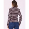 INSPIRE CHIC Women's Notched Collar Long Sleeve Button Front Striped Blazer - 4 of 4