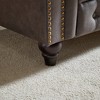 63.5'' Tech Fabric Chesterfield 3-Seater Sofa with Button Tufted Design, Nail Trim Arms and 2 Matching Pillows - 4 of 4